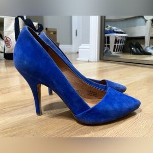 Madewell Blue Suede Mira Heels